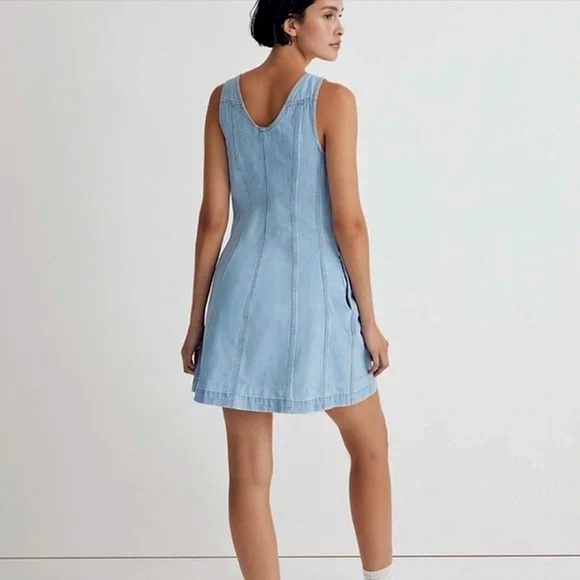 MADEWELL Denim Mini Dress in Blue Palomilla Wash - Picture 4 of 12